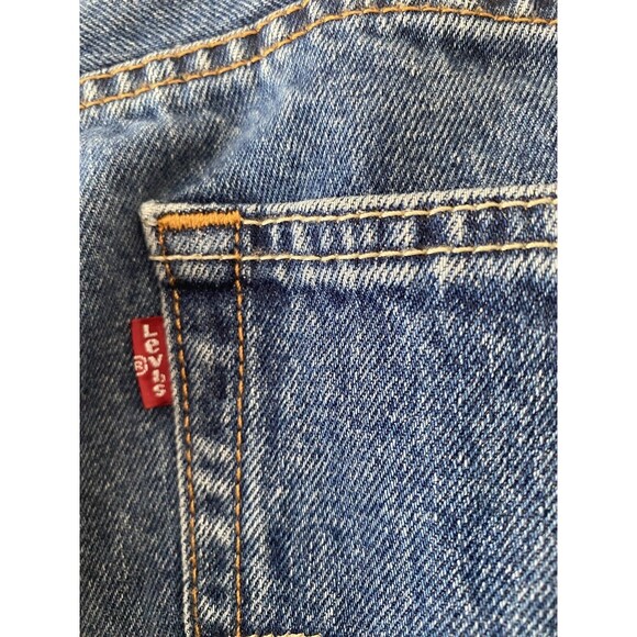 Levis 505 Jeans 40x31 Blue Straight Leg Distressing Denim Workwear Tag 40x32 * - Picture 13 of 16